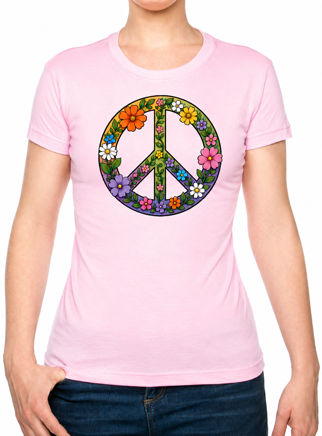 Boho CND Flower Power Ladies T-Shirt XS - 2XL (UK 8 - 18) - available in 7 colours