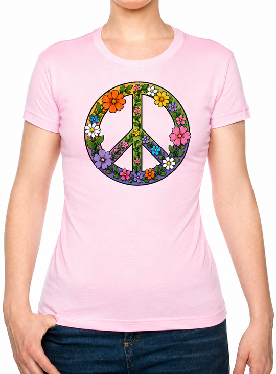 Boho CND Flower Power Ladies T-Shirt XS - 2XL (UK 8 - 18) - available in 7 colours