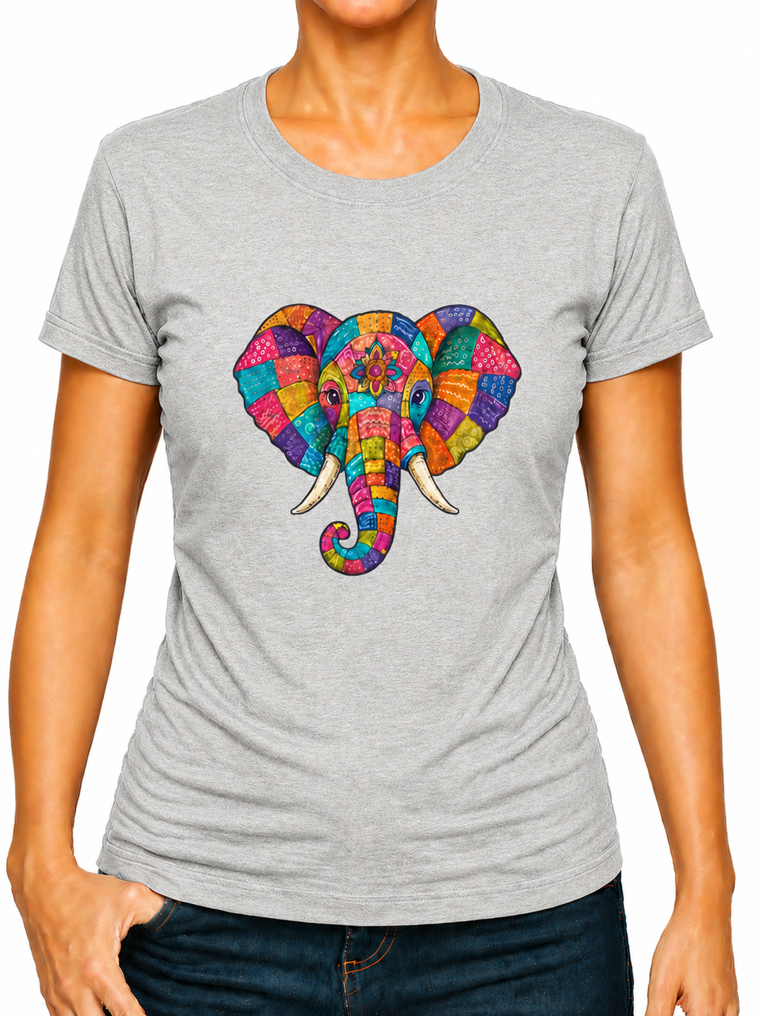 Bohotusk Patchwork Elephant Print Cotton Kids T-Shirt 3 to 13 Years (7 Colours)