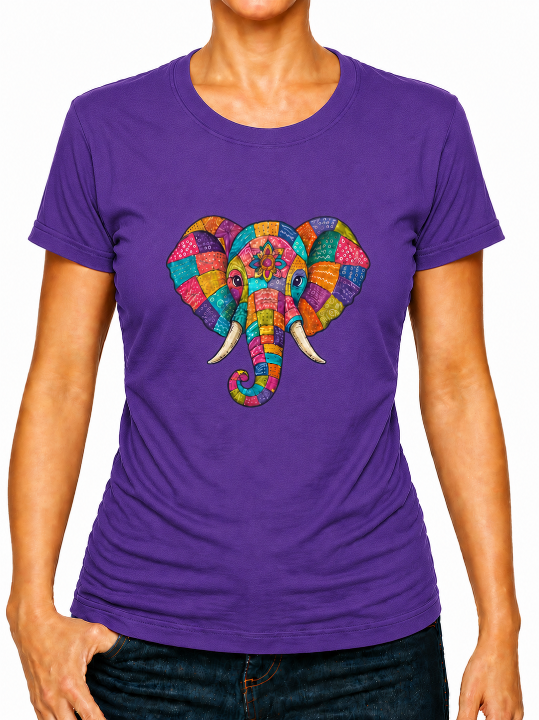 Bohotusk Patchwork Elephant Print Cotton Kids T-Shirt 3 to 13 Years (7 Colours)