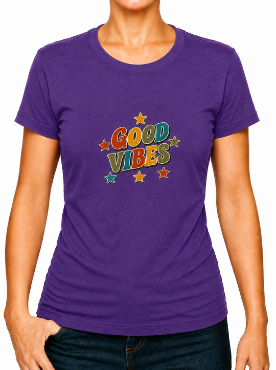 Boho Good Vibes Ladies T-Shirt XS - 2XL (UK 8 - 18) - available in 7 colours