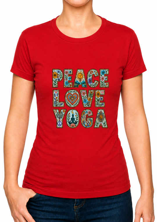 Bohotusk Peace Love Yoga Cotton Kids T-Shirt 3 to 13 Years (7 Colours)