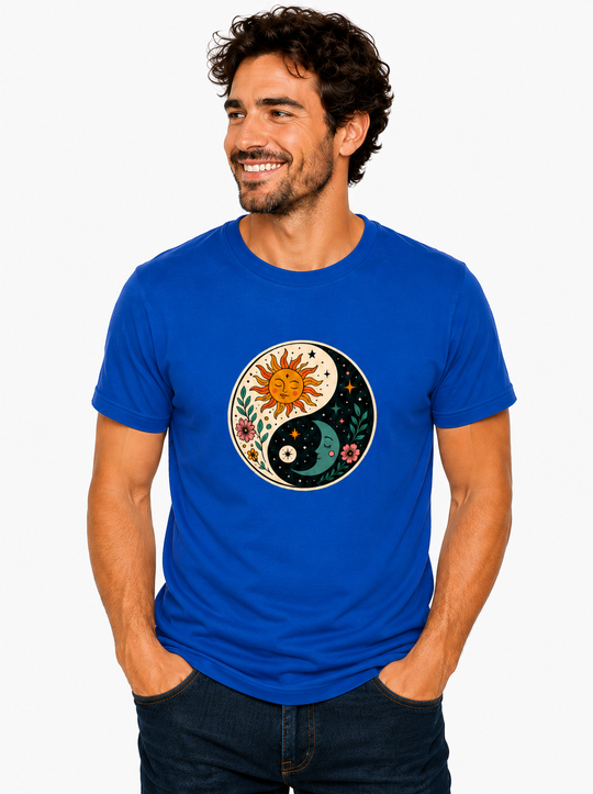 Bohotusk Ying Yang Cotton Mens T-Shirt S - 3XL