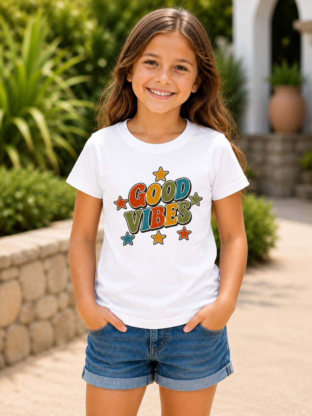 Bohotusk Good Vibes Cotton Kids T-Shirt 3 to 13 Years (7 Colours)