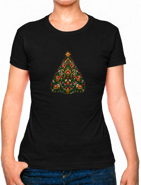 Bohotusk Christmas Elephant Tree Cotton Mens T-Shirt S - 3XL