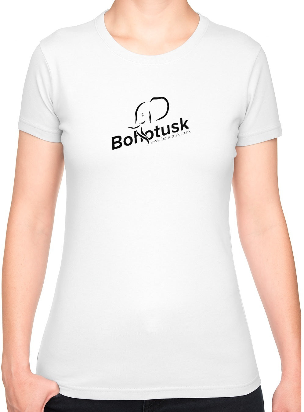 Bohotusk White Cotton Ladies T-Shirt XS - 2XL (UK 6 - 18)