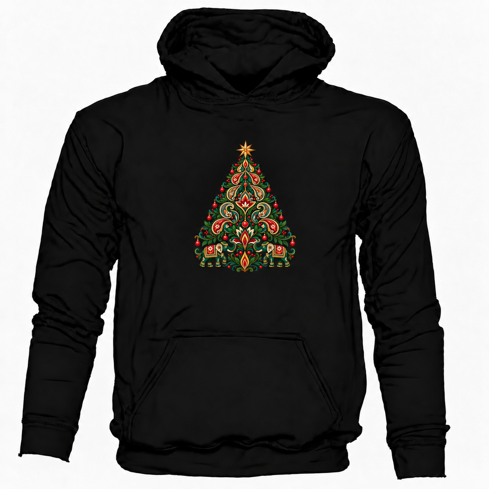Bohotusk Christmas Elephant Tree  Hoodie 6 Colours S - 2XL (UK 8 - 20)