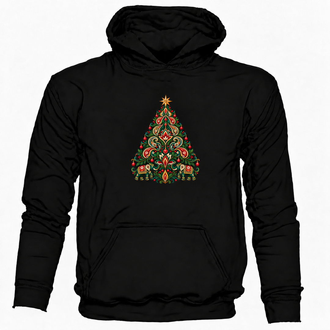 Bohotusk Christmas Elephant Tree  Hoodie 6 Colours S - 2XL (UK 8 - 20)