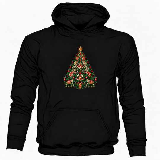 Bohotusk Christmas Elephant Tree  Hoodie 6 Colours S - 2XL (UK 8 - 20)