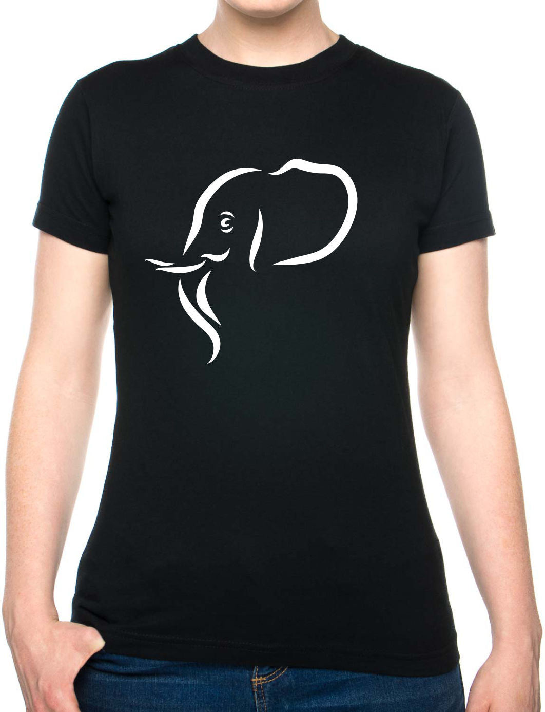 Bohotusk Elephant Head Cotton Mens T-Shirt S - 3XL