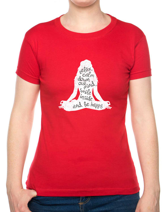 Bohotusk Yoga Pose Cotton Ladies T-Shirt S - 2XL (UK 8 - 18) - available in 7 colours.