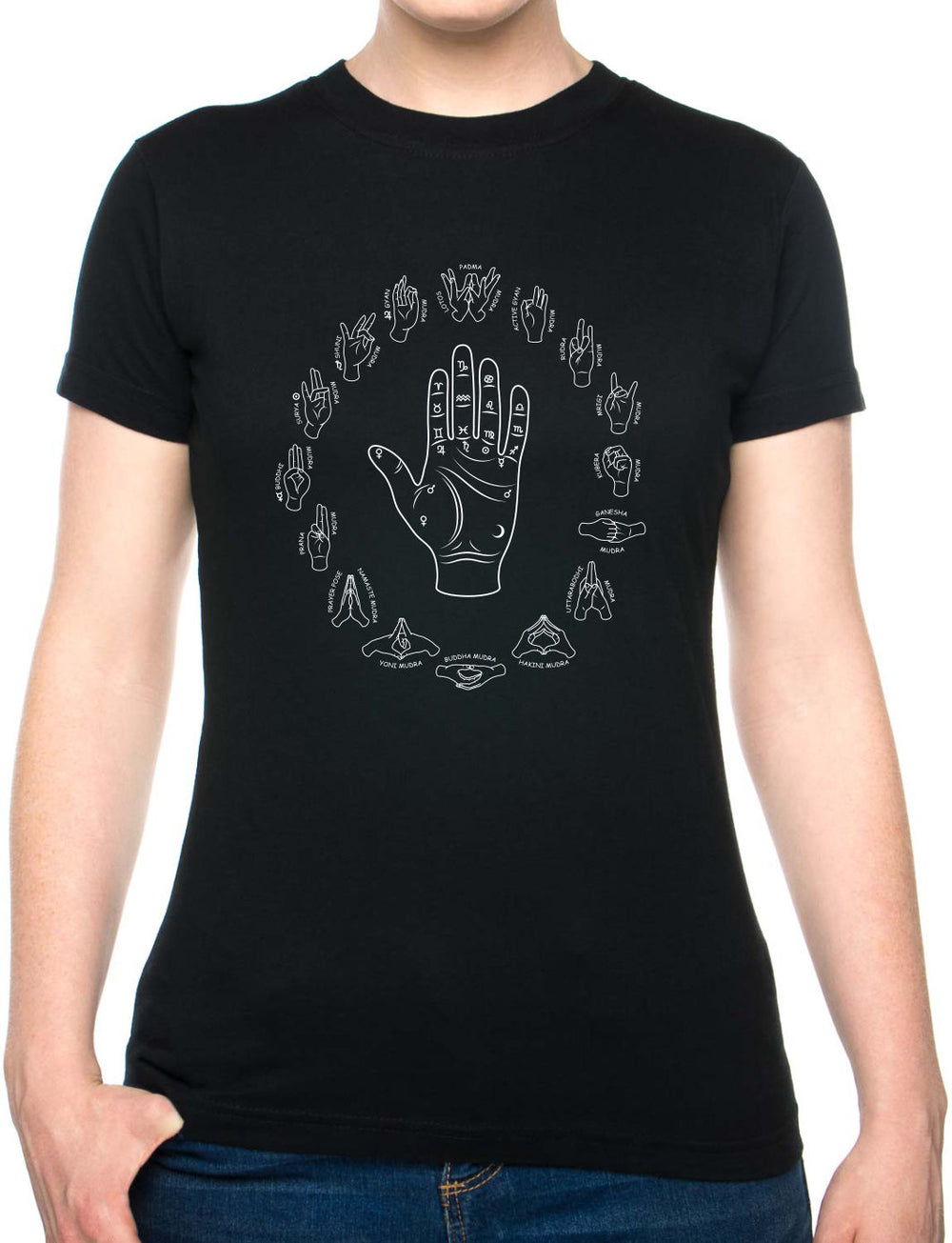 Bohotusk Mudra Energy Flows Cotton Ladies T-Shirt XS - 2XL (UK 8 - 18) Available in 7 sizes