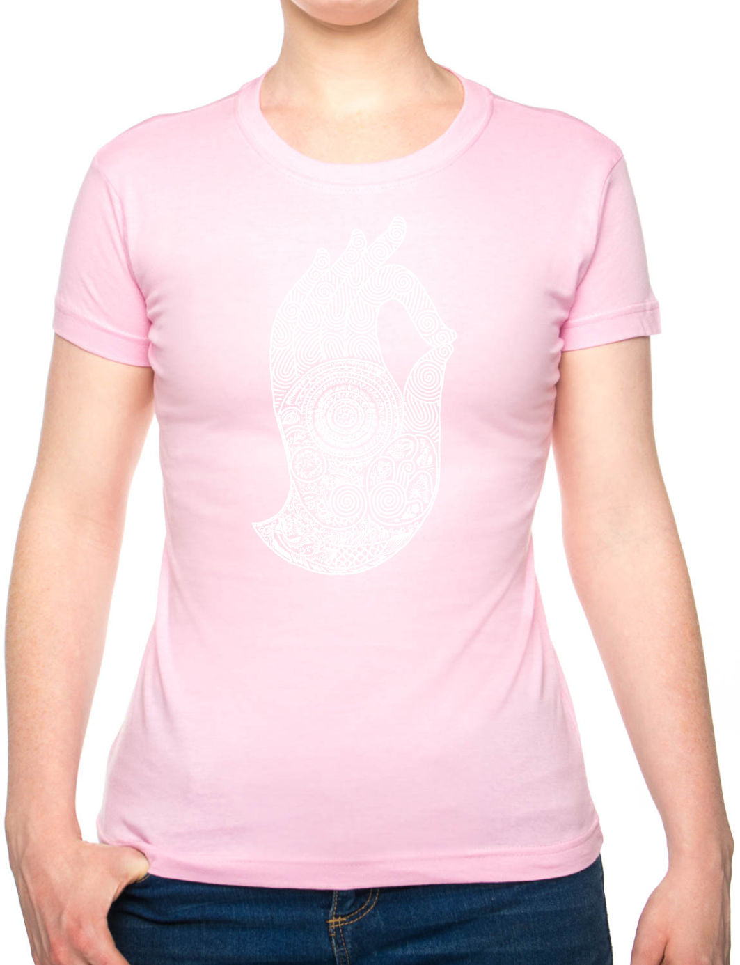 Bohotusk Hand of Buddha Cotton Ladies T-Shirt XS - 2XL (UK 8 - 18) Available in 7 Colours