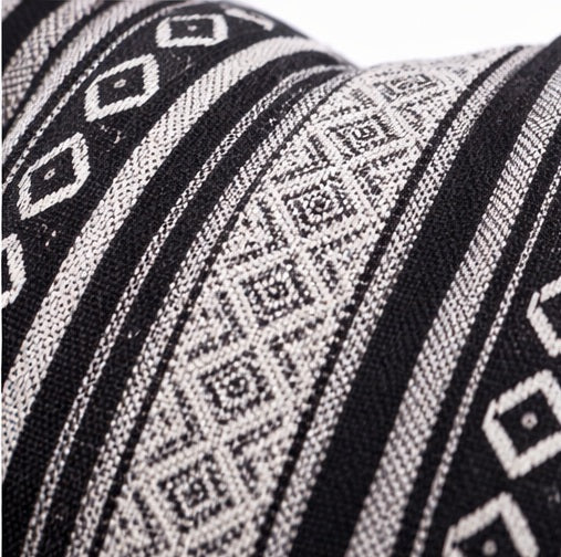 Bohotusk Black Pattern Cotton Canvas Duffle Bag