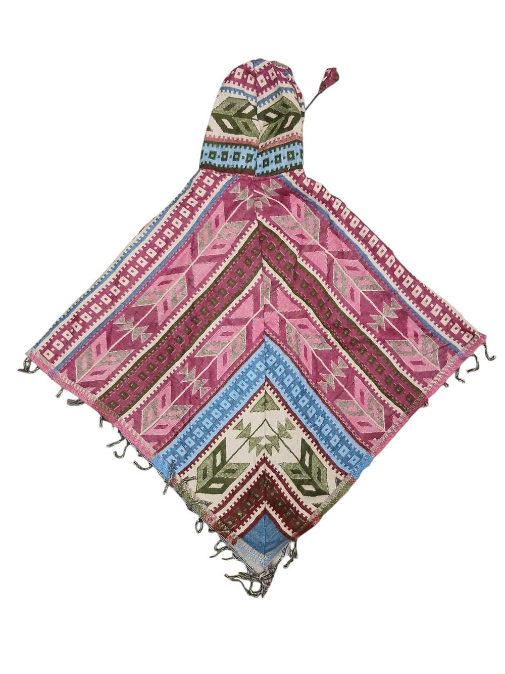 Pink Aqua Arrow Design Supersoft Woollen Poncho