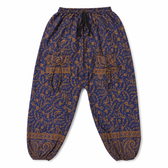 Bohotusk Purple & Brown Paisley Fleece Harem Pants )