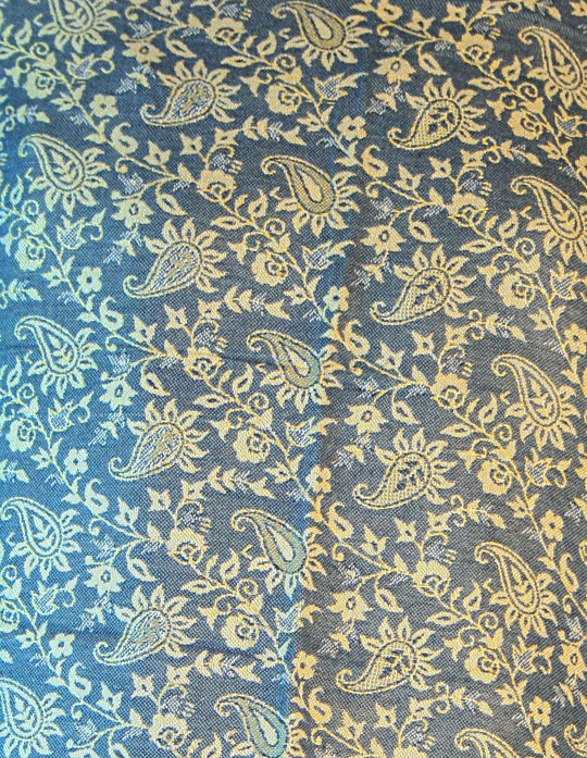 Slate Grey Floral Leaf Teardrop Print Pashmina Reversable 200 x 75cm
