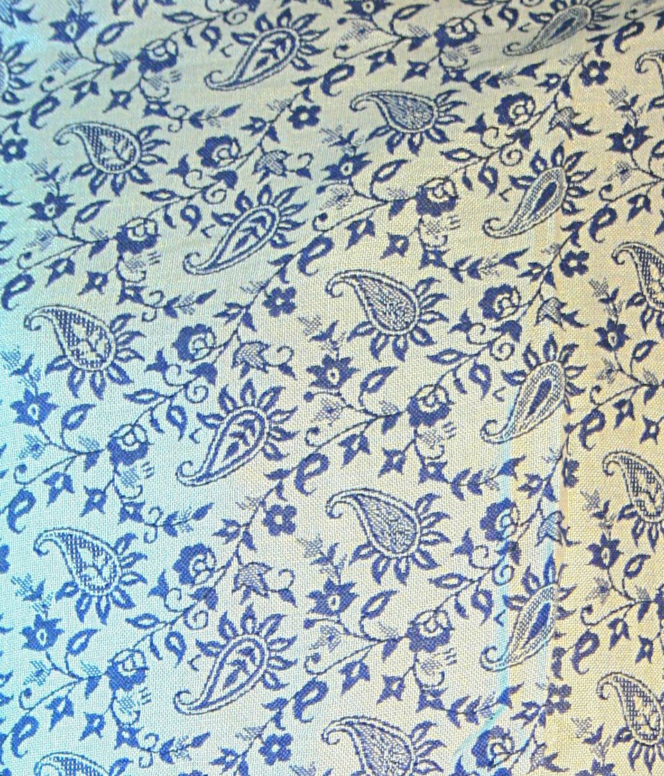 Navy Blue Floral Leaf Teardrop Print Pashmina Reversable 200 x 75cm