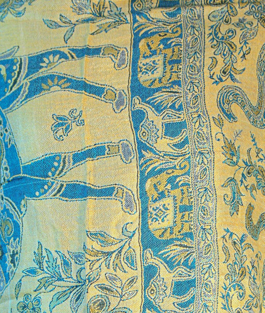 Green Elephant Camel Print Pashmina Reversable 200 x 75cm