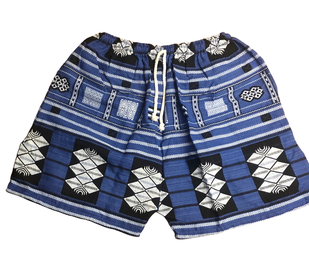 Mens Blue Cotton Nightshade Shorts