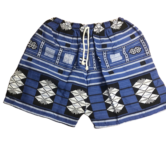 Mens Blue Cotton Nightshade Shorts
