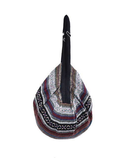Bohotusk Striped Multi Coloured Cotton Canvas Duffle Bag