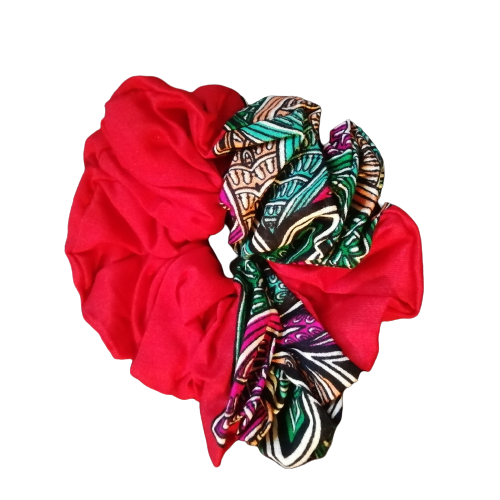 Red Moon Shell Hair Scrunchie Ties