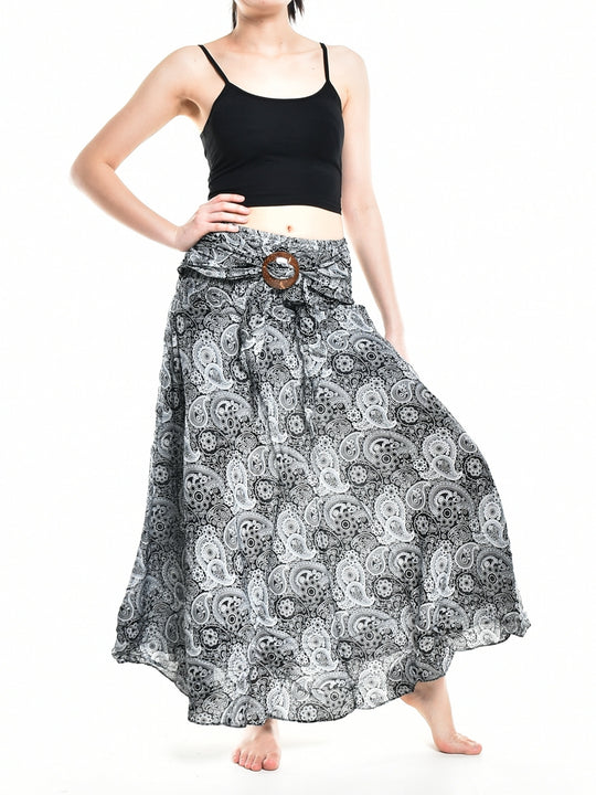 Bohotusk Black Orbit Long Skirt With Coconut Buckle (& Strapless Dress) S/M to L/XL