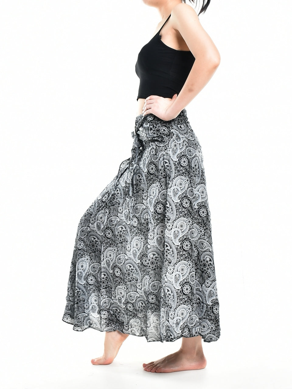 Bohotusk Black Orbit Long Skirt With Coconut Buckle (& Strapless Dress) S/M to L/XL