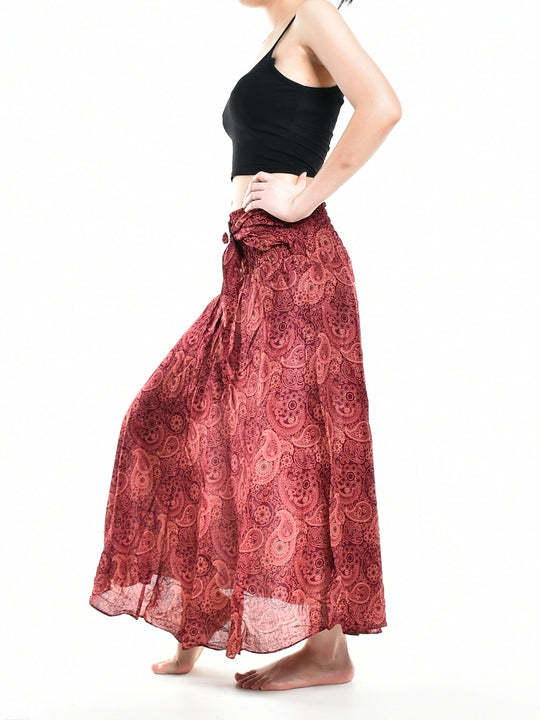 Bohotusk Red Orbit Long Skirt With Coconut Buckle (& Strapless Dress) S/M to L/XL