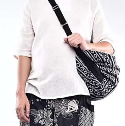 Bohotusk Striped Multi Coloured Cotton Canvas Duffle Bag
