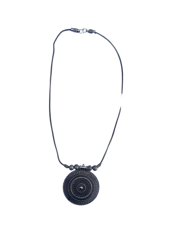 Bohotusk Shield Pendant Necklace with decorative ball design