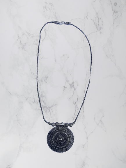 Bohotusk Shield Pendant Necklace with decorative ball design