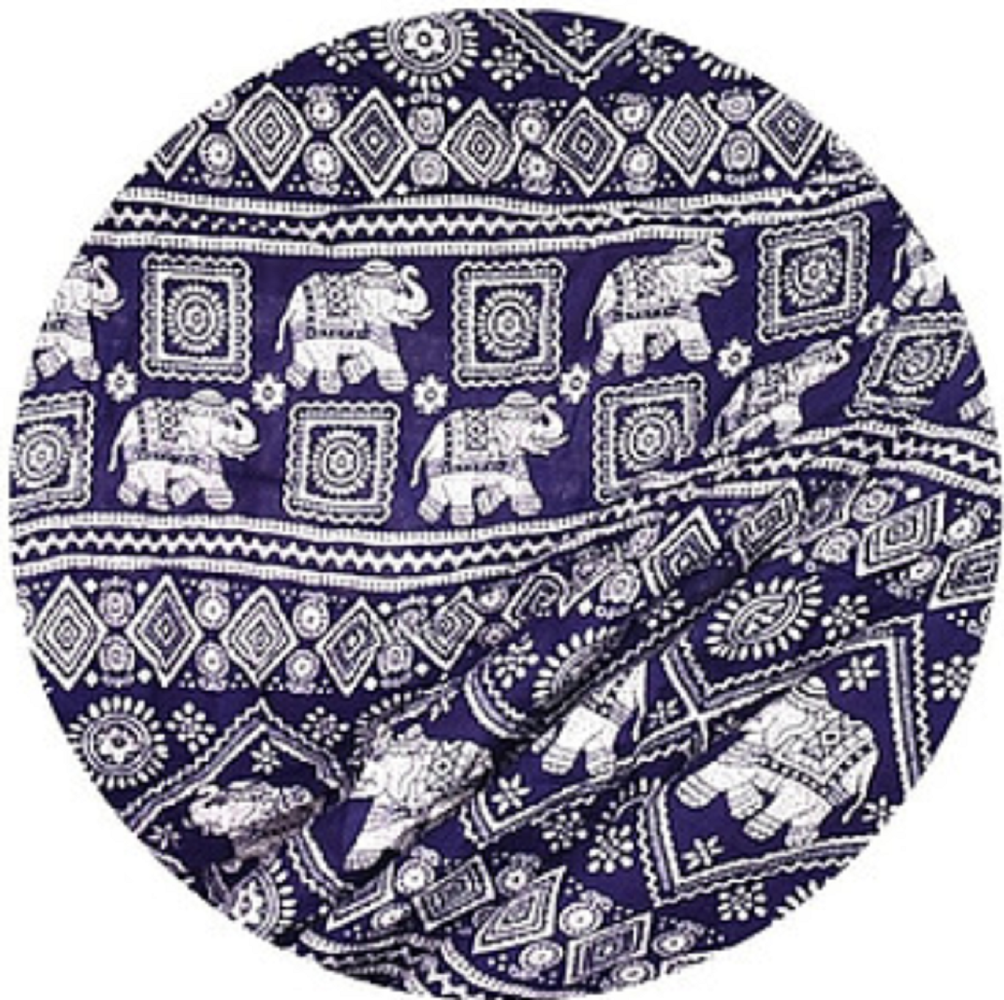 Bohotusk Navy Blue Elephant Print Elasticated Smocked Waist Womens Harem Pants S/M to 3XL