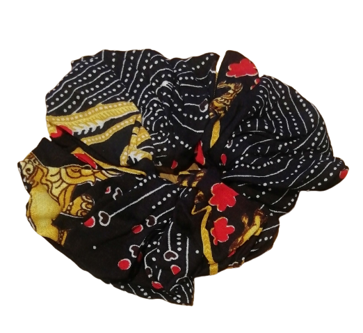 Black Elephant Diamond Hair Scrunchie Ties