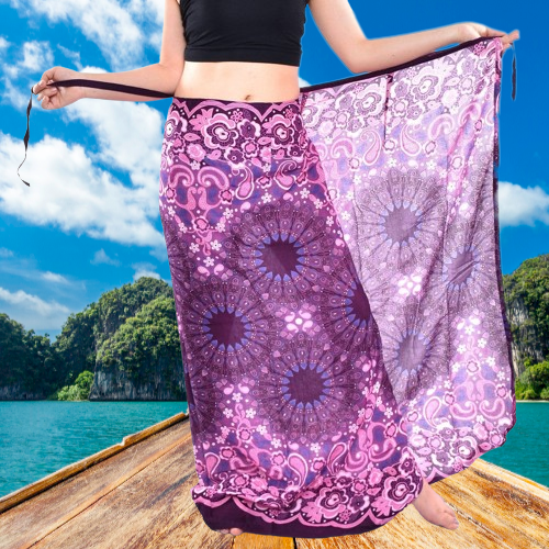 Bohotusk Purple Ink Splash Sarong Super Soft 150cm x 110cm