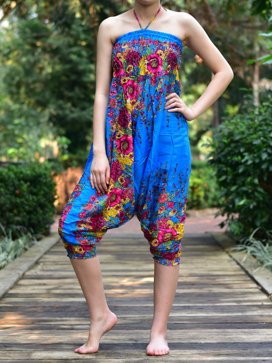 Bohotusk Light Blue Floral Jumpsuit S/M to LXL