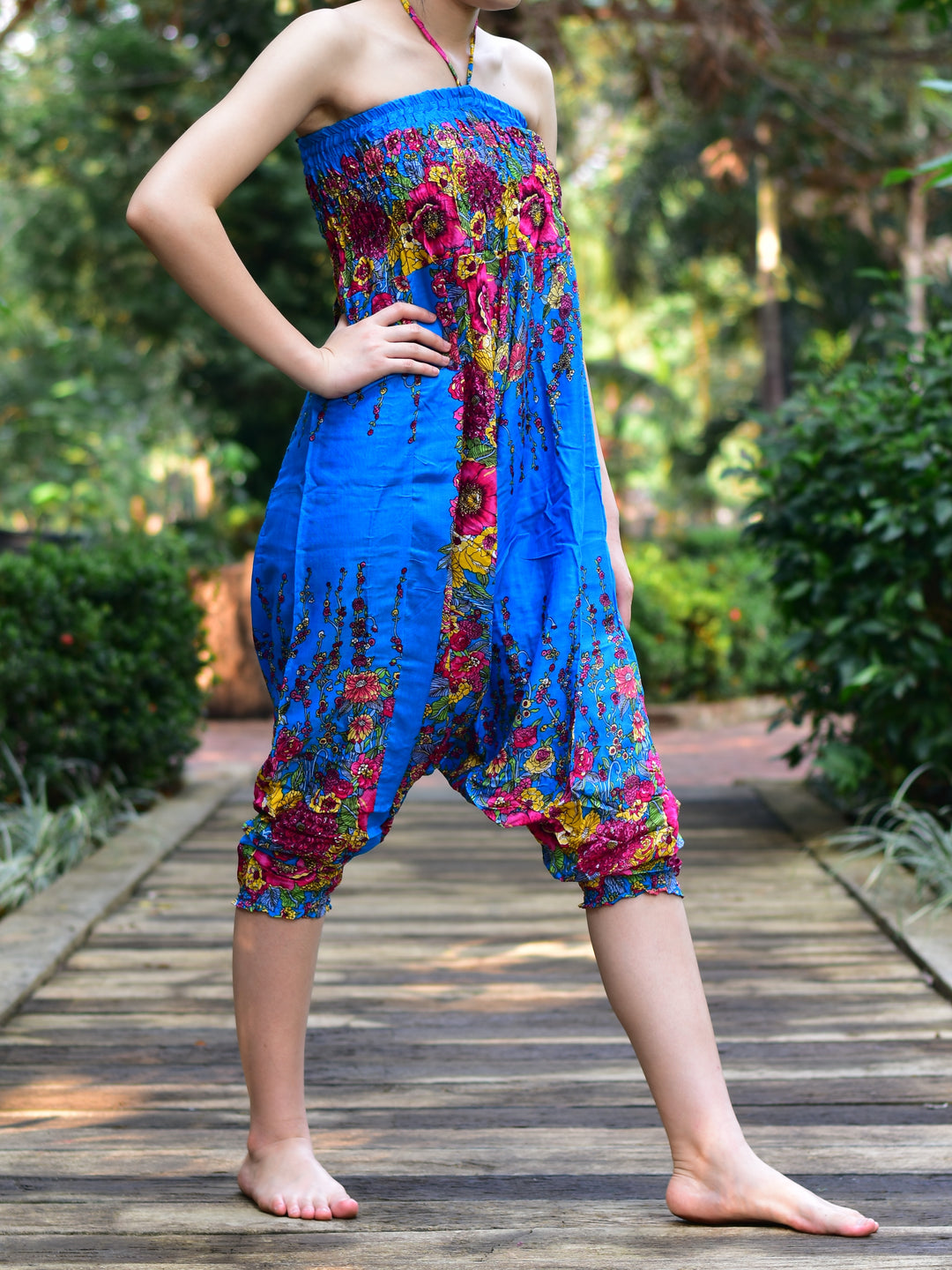 Bohotusk Light Blue Floral Jumpsuit S/M to LXL