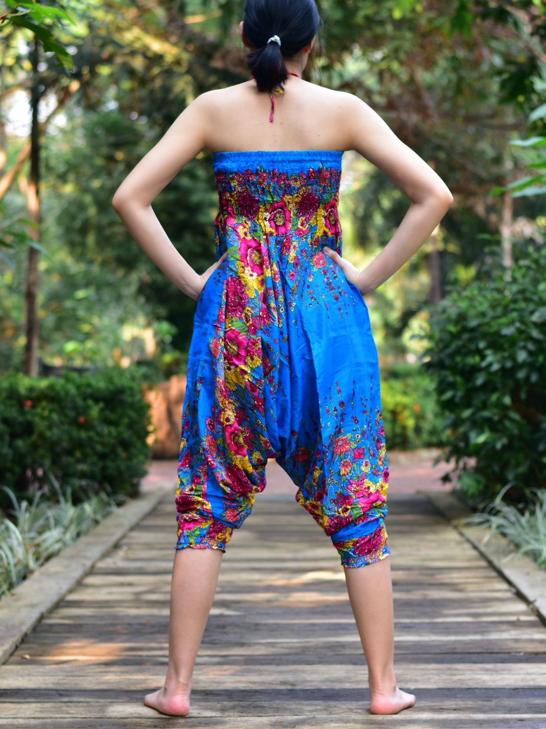 Bohotusk Light Blue Floral Jumpsuit S/M to LXL