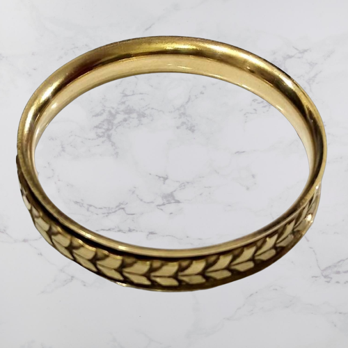 Bohotusk Feather Design Brass Bangle Bracelet