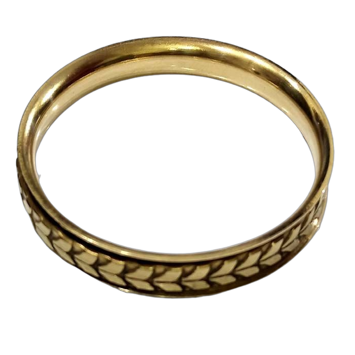 Bohotusk Feather Design Brass Bangle Bracelet