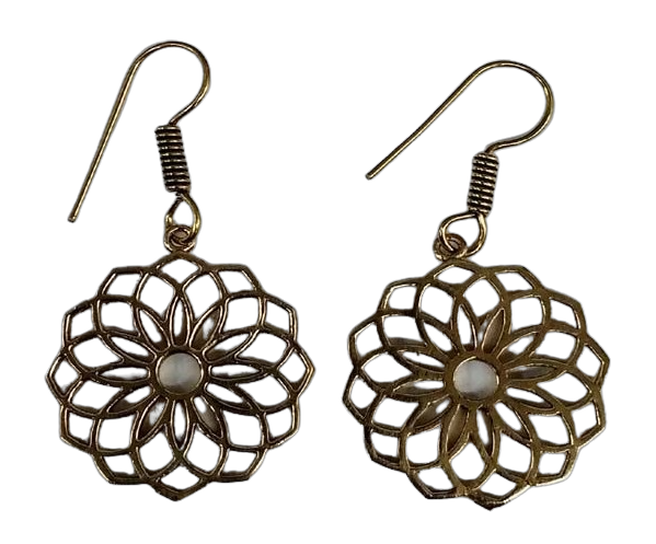 Bohotusk Flower Petal Earrings Brass or GS Oxidised Silver