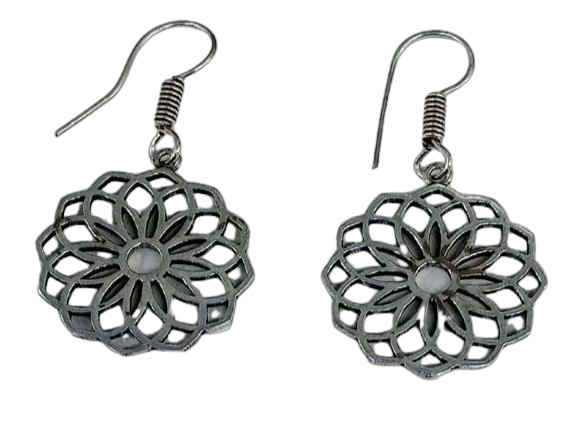 Bohotusk Flower Petal Earrings Brass or GS Oxidised Silver